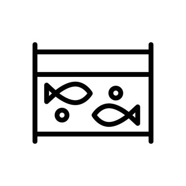 balık vektörü ince çizgi simgesi