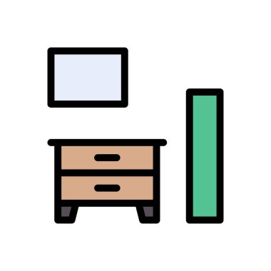 kabine vektörü düz renk simgesi