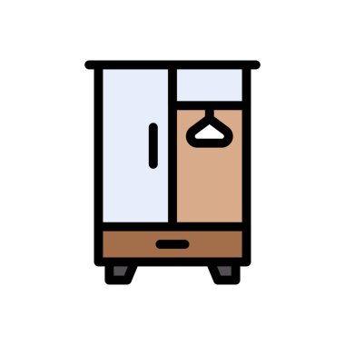 dolap vektörü düz renk simgesi