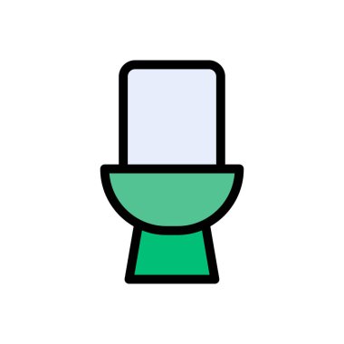 klozet vektörü düz renk simgesi