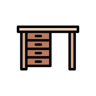 mobilya vektörü düz renk simgesi