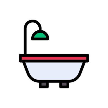 küvet vektörü düz renk simgesi