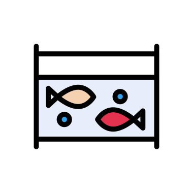 balık vektörü düz renk simgesi