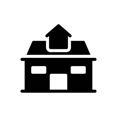 ev vektörü glyph düz simgesi