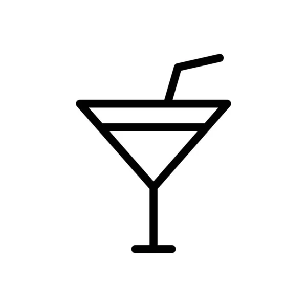 Trinken Vektor Dünne Linie Symbol — Stockvektor
