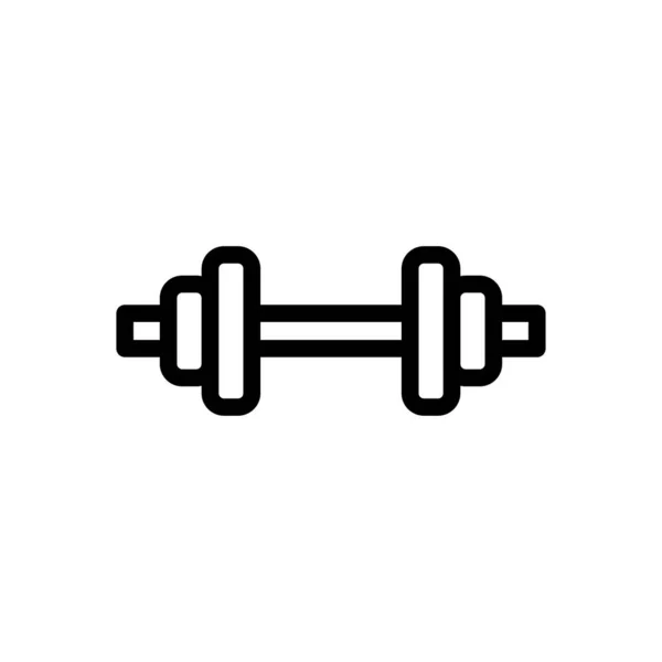 Dumbbell Vector Delgada Línea Icono — Vector de stock