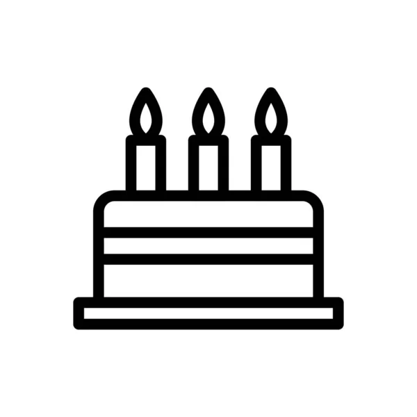 Birthday Vector Thin Line Icon — Stock Vector