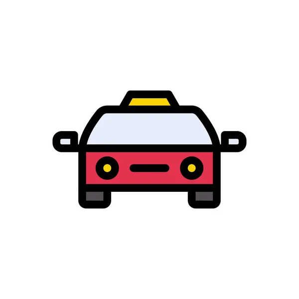 Taxi Vektor Flache Farbe Symbol — Stockvektor