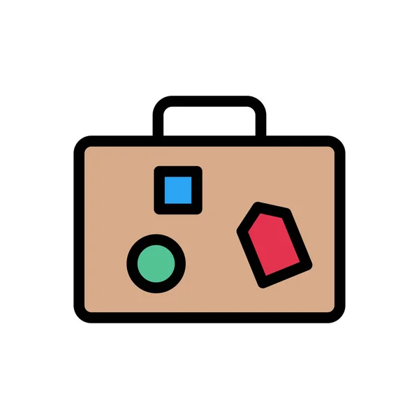 Baggage Vector Flat Color Icon — Stock Vector