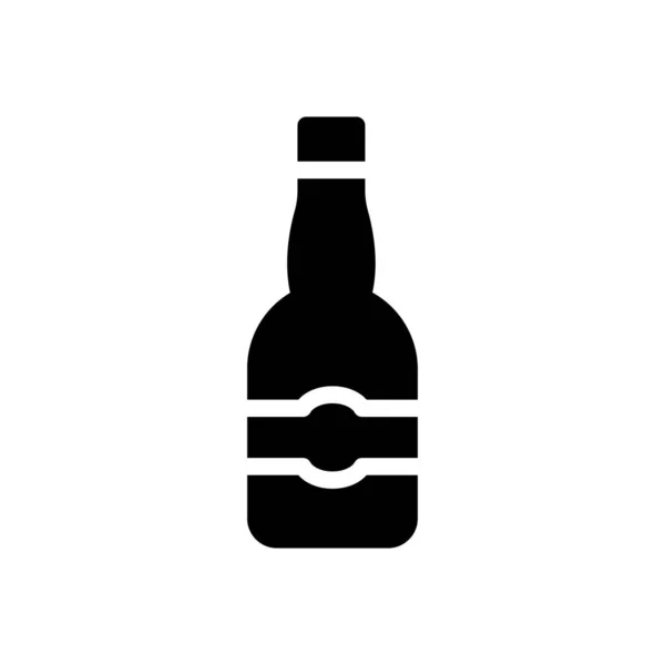 Glif Wektorowy Alkoholu Płaska Ikona — Wektor stockowy