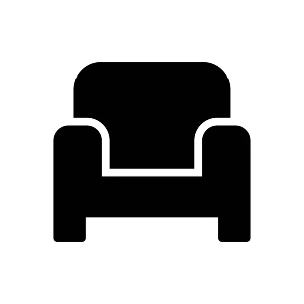 Sofa Vektor Glyphen Flaches Symbol — Stockvektor