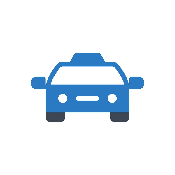 Taxi Vector Glyph Color Icon — Stock Vector