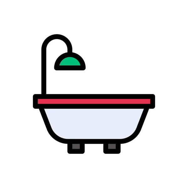 Tub Vector Flat Color Icon — Stock Vector