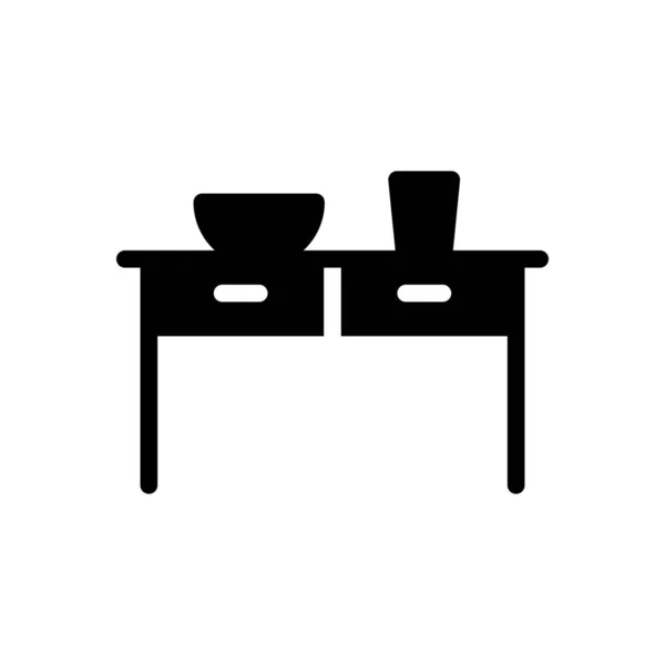 Table Vectoriel Glyphe Icône Plate — Image vectorielle