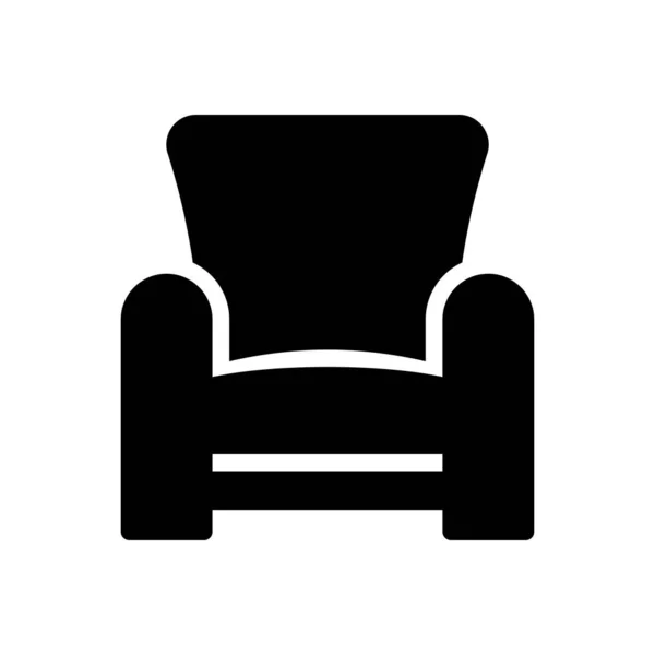 Sofa Vektor Glyphen Flaches Symbol — Stockvektor