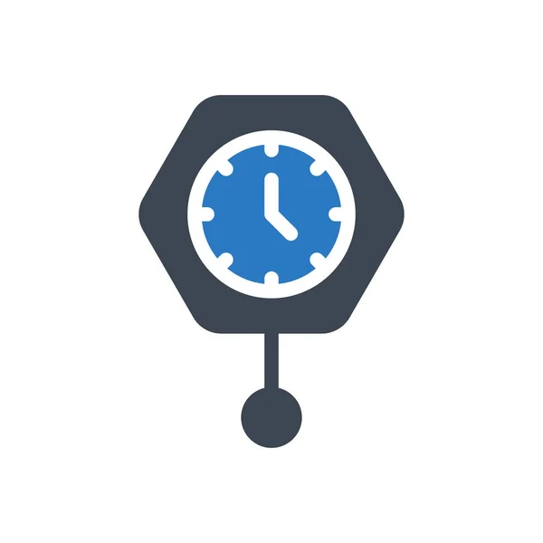 Clock Vector Glyph Color Icon — Stock Vector