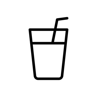 meyve suyu vektörü ince çizgi simgesi