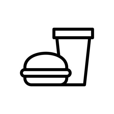 fast food vektörü ince çizgi simgesi