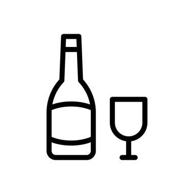 alkol vektörü ince çizgi simgesi