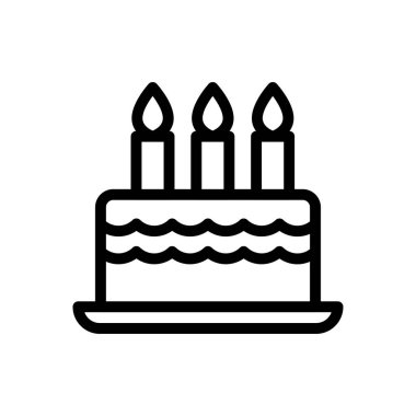 doğumgünü vektörü ince çizgi simgesi