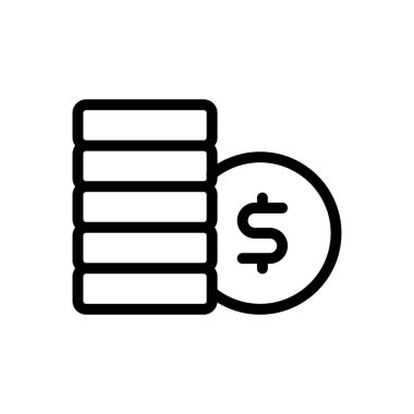 Para vektörü ince çizgi simgesi