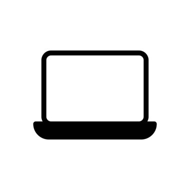 dizüstü bilgisayar vektörü glyph düz simgesi