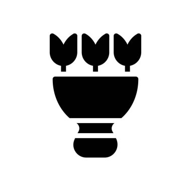 Çiçek vektörü düz simgesi