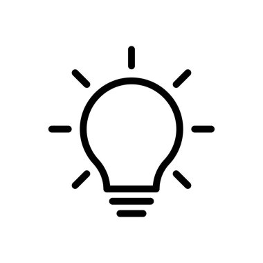 ampul vektörü ince çizgi simgesi