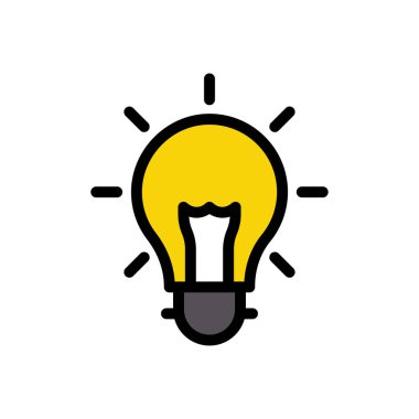 ampul vektörü düz renk simgesi