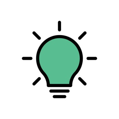 ampul vektörü düz renk simgesi