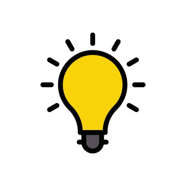 ışık vektörü düz renk simgesi