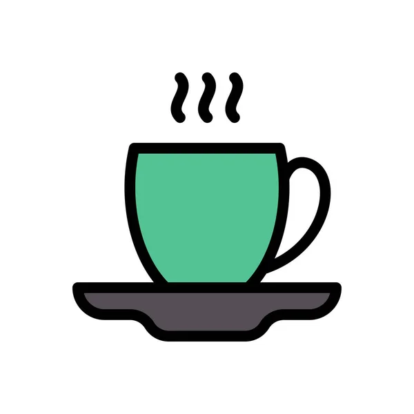 Koffie Vector Glyph Platte Pictogram — Stockvector
