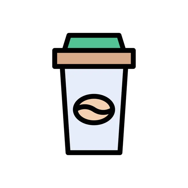 Café Vector Glifo Icono Plano — Vector de stock