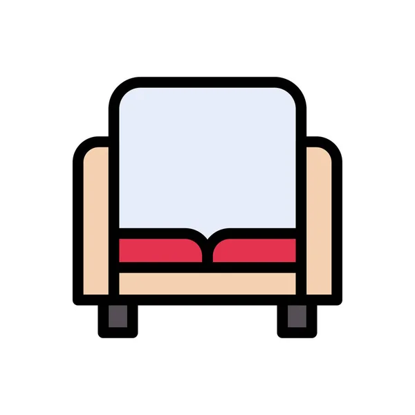 Sofa Vector Glyph Flat Icon — Stock Vector