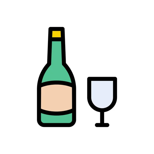 Alcohol Vector Glyph Flat Icon — Stock Vector