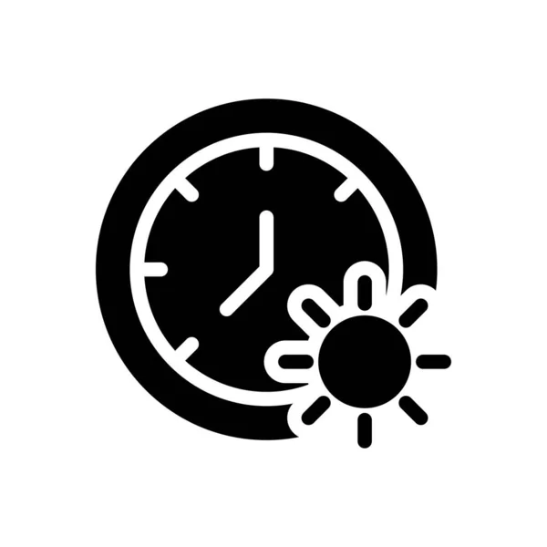 Clock Vector Glyph Flat Icon — Stock Vector