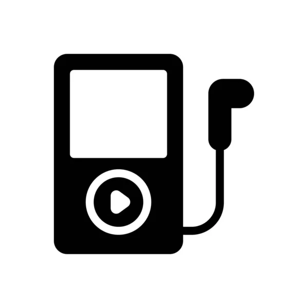 Player Vector Glyph Flat Icon — 스톡 벡터