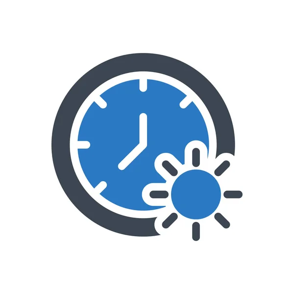 Reloj Vector Glifo Icono Color — Vector de stock