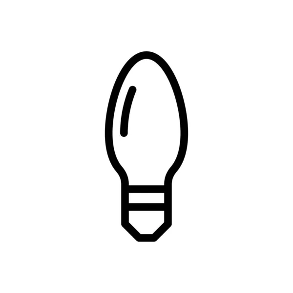 Bulb Vector Thin Line Icon — Stock Vector