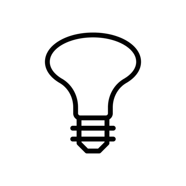 Glühbirne Vektor Dünne Linie Symbol — Stockvektor