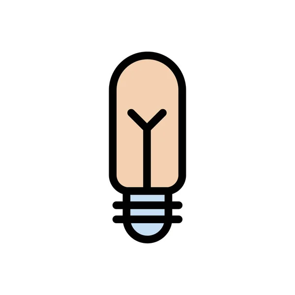 Ampoule Vecteur Couleur Plate Icône — Image vectorielle