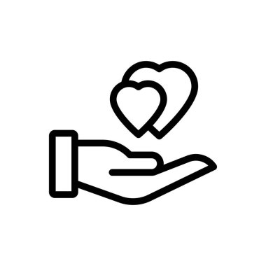 sevgi vektörü ince çizgi simgesi