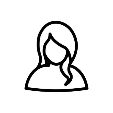 kız vektör ince çizgi simgesi