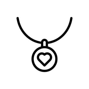 kolye vektörü ince çizgi simgesi