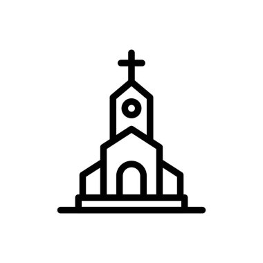 Katolik vektör ince çizgi simgesi