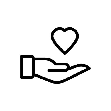 sevgi vektörü ince çizgi simgesi