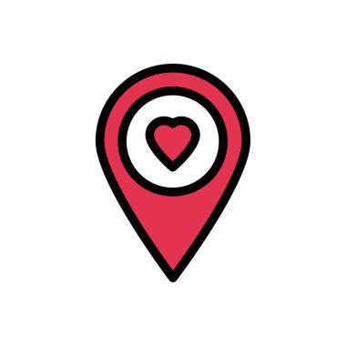 sevgi vektörü düz renk simgesi