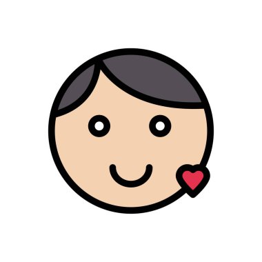 kalp vektörü düz renk simgesi