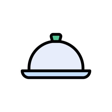 yiyecek vektörü düz renk simgesi