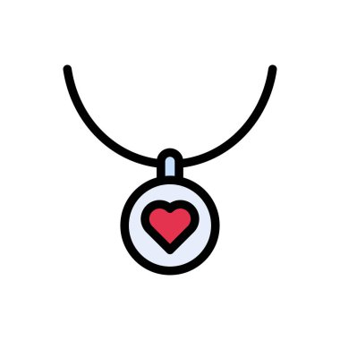 kolye vektörü düz renk simgesi